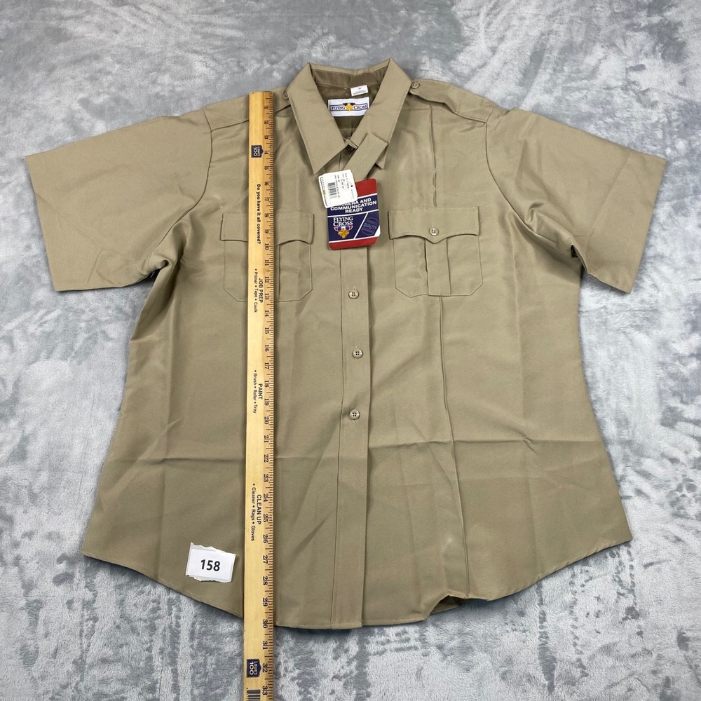 (Lot of 2) Flying Cross Uniform Silver Shirt Tan Short Sleeve Womens Size 48 NEW - Picture 11 of 12